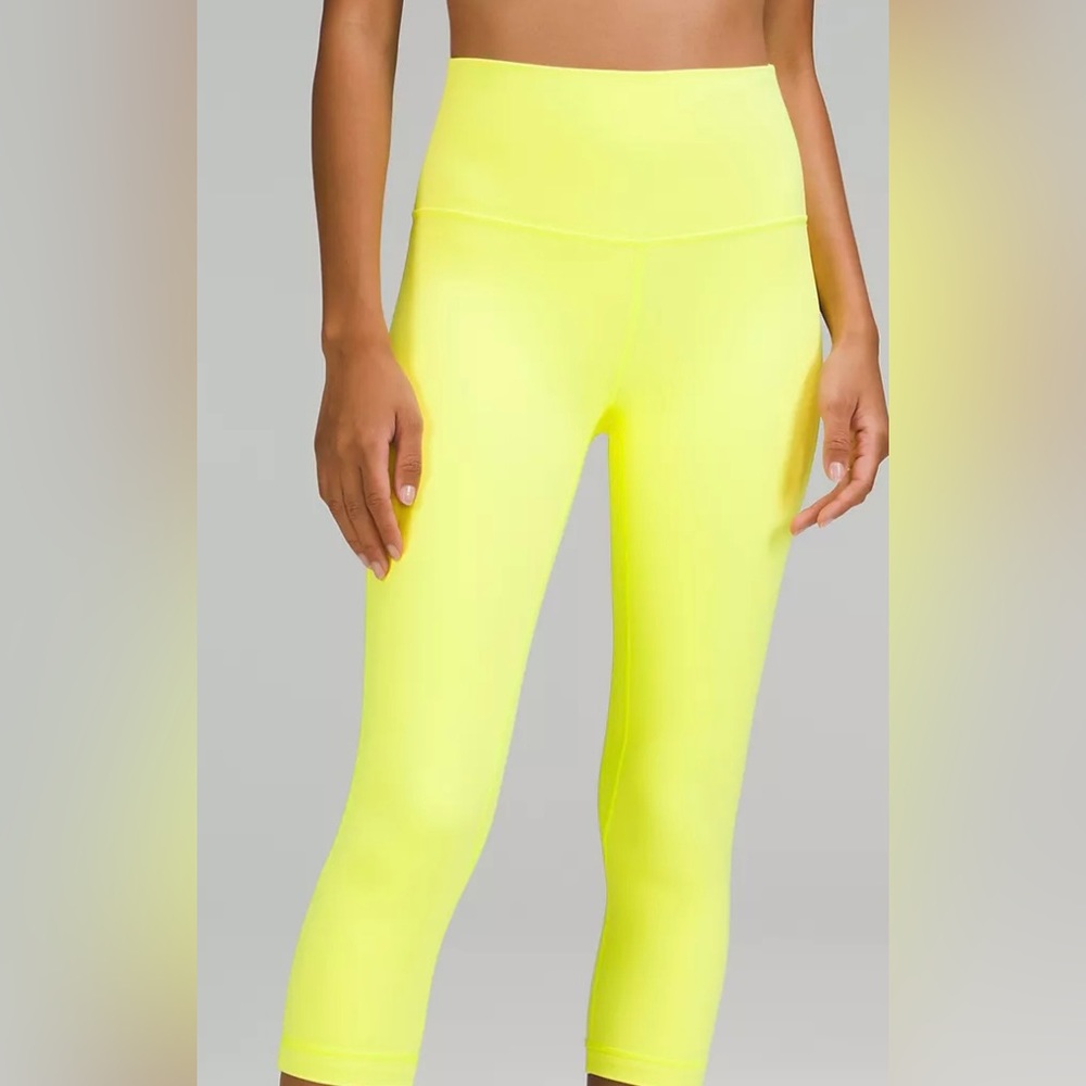 Lululemon double lined Align leggings. Neon yellow. Perfect condition.